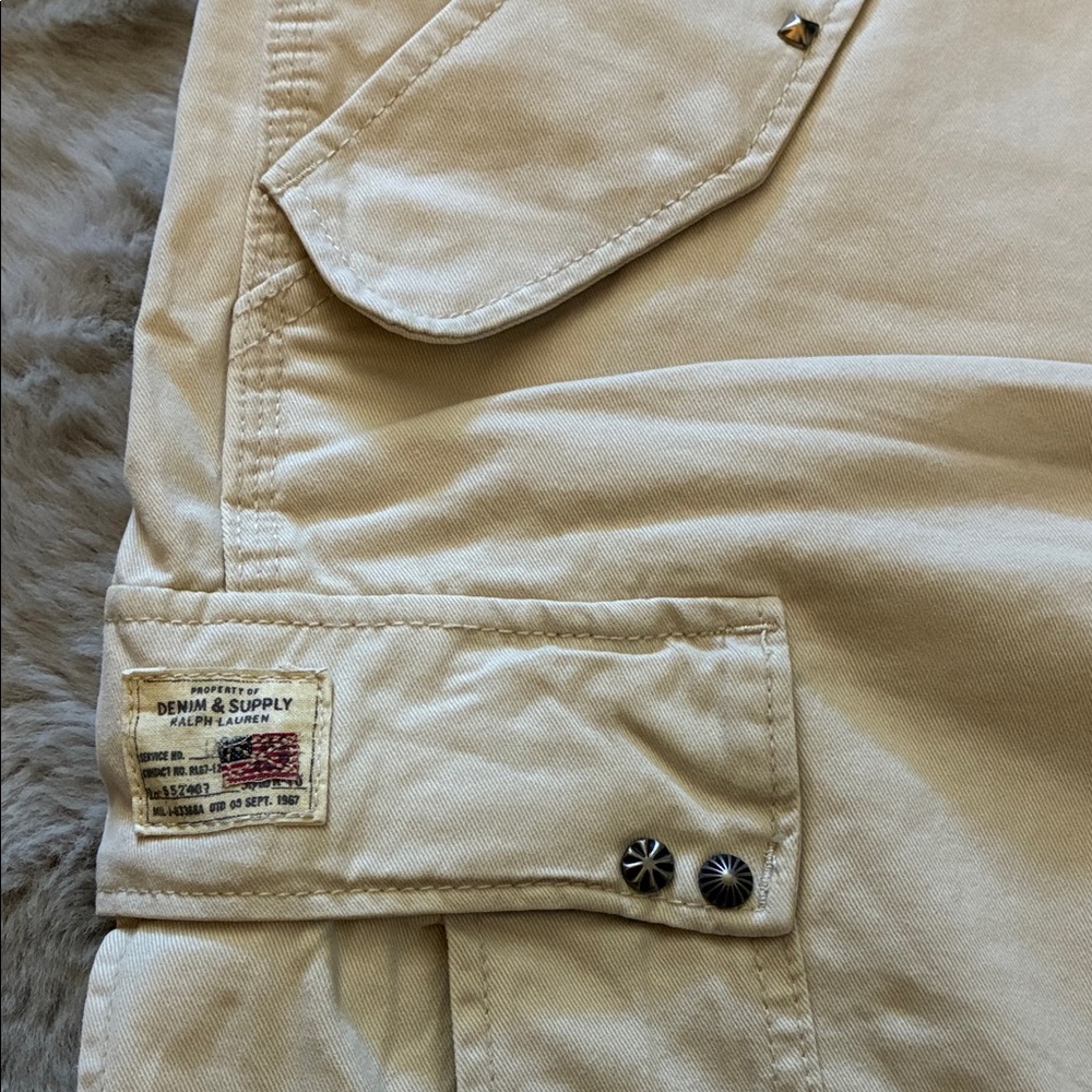 DENIM & SUPPLY BY RALPH LAUREN Men's off White/ khaki Cargo Shorts - Picture 2 of 7